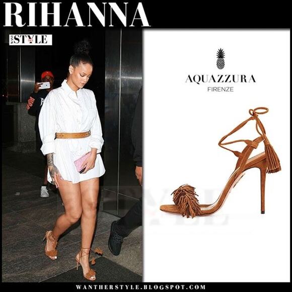 Aquazzura Firenze Cognac Brown Suede Vero Cuoio Sandals Women's EU 39 US 8.5 - Picture 9 of 10